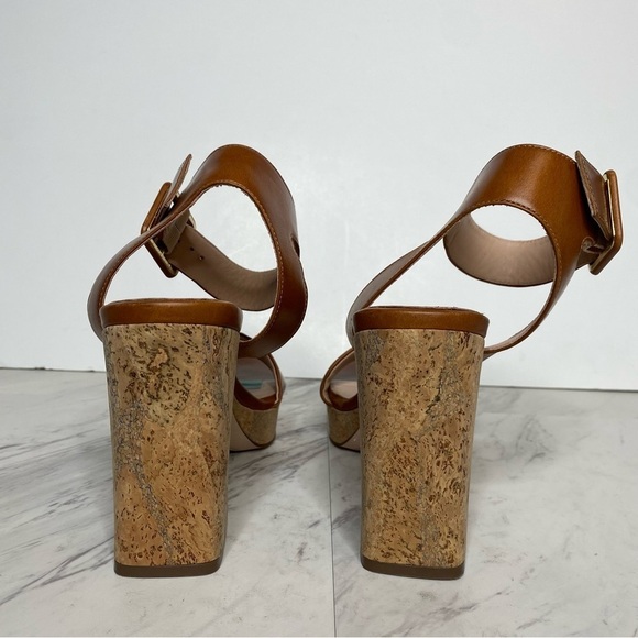 27 Edit Jaselle Brown Leather Heeled Sandal 9 1/2 M - Picture 3 of 14